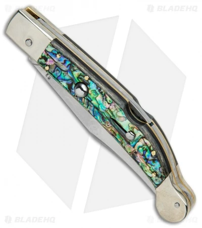 AGA Campolin 9" Sahara Italian Stiletto Lockback Automatic Abalone (3.8" Mirror) 4 AGA Campolin 9" Sahara Italian Stiletto Lockback Automatic Abalone (3.8" Mirror) - Image 2