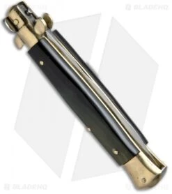 AGA Campolin 10" Italian Stiletto Automatic Brass/Brazilian (4.5" Satin Kris) 7 AGA Campolin 10" Italian Stiletto Automatic Brass/Brazilian (4.5" Satin Kris) -AGA Campolin AGA Campolin 10in Stiletto Brazilian Horn Kriss BP 19126 jr side