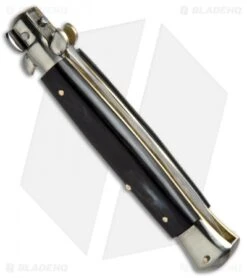 AGA Campolin 10" Italian Stiletto Picklock Automatic Brazil Horn (4.5" Kris) -AGA Campolin AGA Campolin 10in Stiletto Brazilian Horn Satin Kriss BP 19131 jr side