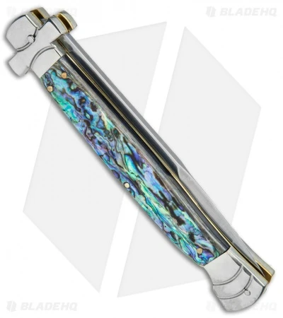 AGA Campolin 11" Maltese Cr. Bayo Automatic Italian Stiletto Abalone (5" Satin) 5 AGA Campolin 11" Maltese Cr. Bayo Automatic Italian Stiletto Abalone (5" Satin) - Image 3
