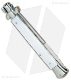 AGA Campolin 11" Picklock Automatic Italian Stiletto Pearlex (5" Satin) 2017 8 AGA Campolin 11" Picklock Automatic Italian Stiletto Pearlex (5" Satin) 2017 -AGA Campolin AGA Campolin 11in Picklock Italian Stiletto White Pearl Satin BHQ 78228 jr side