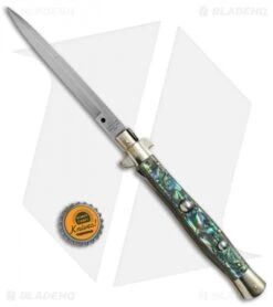AGA Campolin 11" Picklock Automatic Italian Stiletto Abalone (5"Satin) 11 AGA Campolin 11" Picklock Automatic Italian Stiletto Abalone (5"Satin) -AGA Campolin AGA Campolin 11in picklock Stilletto Abalone BHQ 67465 jr bottlecap