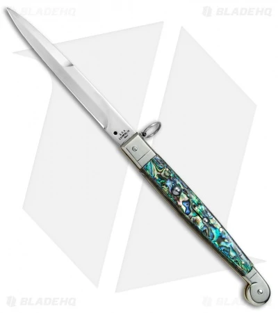 AGA Campolin 9" Sicilian Ring Pull Automatic Knife Abalone (5.5" Satin Bayo) 3 AGA Campolin 9" Sicilian Ring Pull Automatic Knife Abalone (5.5" Satin Bayo)