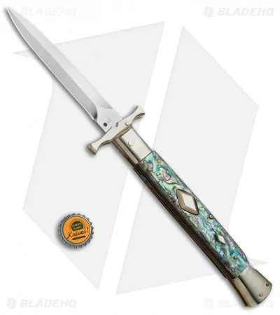 AGA Campolin 13" Bat Swinguard Diamond Automatic Knife Abalone (5.75" Dagger) 7 AGA Campolin 13" Bat Swinguard Diamond Automatic Knife Abalone (5.75" Dagger) - Image 5