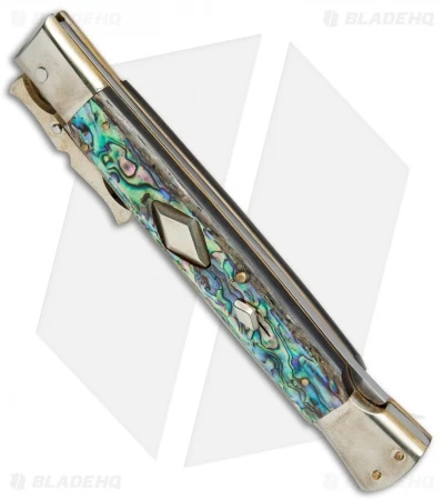 AGA Campolin 13" Bat Swinguard Diamond Automatic Knife Abalone (5.75" Dagger) 4 AGA Campolin 13" Bat Swinguard Diamond Automatic Knife Abalone (5.75" Dagger) - Image 2