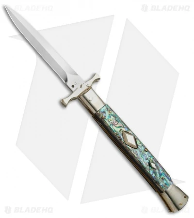 AGA Campolin 13" Bat Swinguard Diamond Automatic Knife Abalone (5.75" Dagger) 3 AGA Campolin 13" Bat Swinguard Diamond Automatic Knife Abalone (5.75" Dagger)