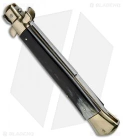 AGA Campolin 15" Automatic Italian Stiletto Knife Brazil Horn (7" Satin Bayo) 7 AGA Campolin 15" Automatic Italian Stiletto Knife Brazil Horn (7" Satin Bayo) -AGA Campolin AGA Campolin 15in Stiletto Brazilian Horn Brass Bayo BP 19174 jr side