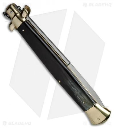 AGA Campolin 18" Italian Stiletto Knife Brazilian Horn/Brass (8" Satin Bayonet) 5 AGA Campolin 18" Italian Stiletto Knife Brazilian Horn/Brass (8" Satin Bayonet) - Image 3