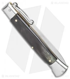 AGA Campolin 9" Swinguard Automatic Knife Brazilian Horn (5.75" Satin Dagger) 8 AGA Campolin 9" Swinguard Automatic Knife Brazilian Horn (5.75" Satin Dagger) -AGA Campolin AGA Campolin 9 Swinguard Automatic Knife Brazilian Horn 5.75 Satin Dagger BHQ 121424 LS Side