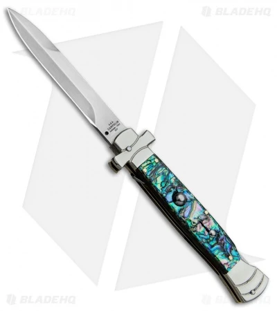 AGA Campolin 9" Maltese Cross Bayonet Italian Stiletto Knife Abalone (4" Satin) 3 AGA Campolin 9" Maltese Cross Bayonet Italian Stiletto Knife Abalone (4" Satin)