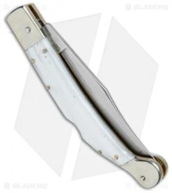 AGA Campolin 9" Sahara Italian Stiletto Lockback Automatic Pearlex (3.8" Mirror) 8 AGA Campolin 9" Sahara Italian Stiletto Lockback Automatic Pearlex (3.8" Mirror) -AGA Campolin AGA Campolin 9in Sahara Italian Stiletto LB Pearlex Mirror BHQ 74049 jr side