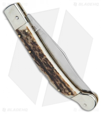 AGA Campolin 9" Sahara Italian Stiletto Lockback Automatic Stag (3.8" Mirror) 5 AGA Campolin 9" Sahara Italian Stiletto Lockback Automatic Stag (3.8" Mirror) - Image 3