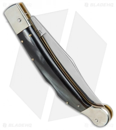 AGA Campolin 9" Sahara Italian Stiletto Lockback Auto Dark Horn (3.8" Mirror) 5 AGA Campolin 9" Sahara Italian Stiletto Lockback Auto Dark Horn (3.8" Mirror) - Image 3