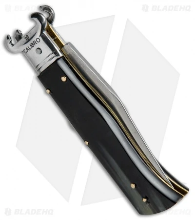 AGA Campolin 7.5" Calibro Automatic Knife Brazilian Horn (3.4" Satin) 5 AGA Campolin 7.5" Calibro Automatic Knife Brazilian Horn (3.4" Satin) - Image 3