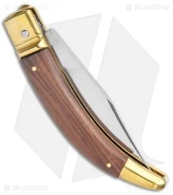 AGA Campolin Diana Lever Lock Automatic Brass Wood Knife (3.75" Satin) 8 AGA Campolin Diana Lever Lock Automatic Brass Wood Knife (3.75" Satin) -AGA Campolin AGA Campolin Diana LL Auto Brass Wood Satin BHQ 135444 jr side