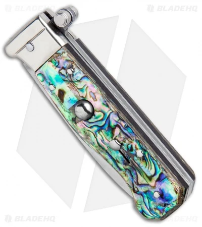 AGA Campolin Piccolo Italian Stiletto Automatic Knife Abalone (2.8" Satin) 4 AGA Campolin Piccolo Italian Stiletto Automatic Knife Abalone (2.8" Satin) - Image 2