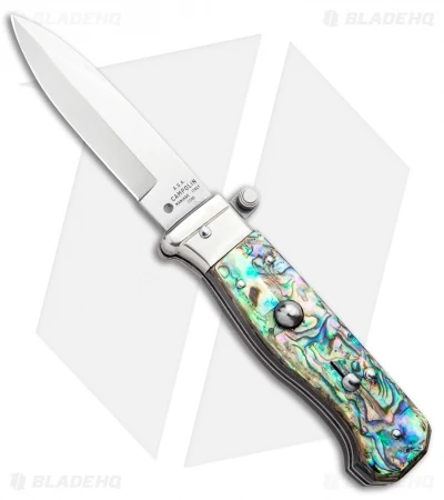 AGA Campolin Piccolo Italian Stiletto Automatic Knife Abalone (2.8" Satin) 3 AGA Campolin Piccolo Italian Stiletto Automatic Knife Abalone (2.8" Satin)