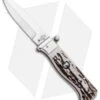 AGA Campolin Piccolo Italian Stiletto Automatic Knife Stag (2.8" Satin) -AGA Campolin AGA Campolin Piccolo Italian Stiletto Auto Stag Satin BHQ 94619 jr