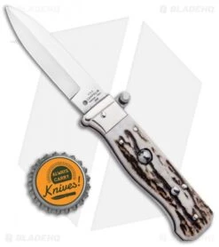 AGA Campolin Piccolo Italian Stiletto Automatic Knife Stag (2.8" Satin) 9 AGA Campolin Piccolo Italian Stiletto Automatic Knife Stag (2.8" Satin) -AGA Campolin AGA Campolin Piccolo Italian Stiletto Auto Stag Satin BHQ 94619 jr bottlecap