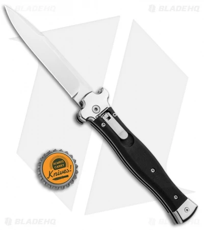 AGA Campolin Zero Leverlock Bayo Automatic Knife Black Coated (3.75" Polish) 6 AGA Campolin Zero Leverlock Bayo Automatic Knife Black Coated (3.75" Polish) - Image 4