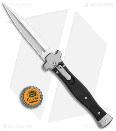 AGA Campolin Zero Dagger Leverlock Automatic Knife Black G-10 (3.75" Satin) 6 AGA Campolin Zero Dagger Leverlock Automatic Knife Black G-10 (3.75" Satin) - Image 4