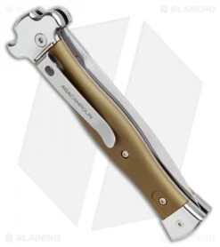 AGA Campolin Zero Dagger Leverlock Automatic Knife Green Aluminum (3.75" Satin) 8 AGA Campolin Zero Dagger Leverlock Automatic Knife Green Aluminum (3.75" Satin) -AGA Campolin AGA Campolin Zero Dagger LL Auto Green Alum Satin AGA01ALOD LD BHQ 99415 jr side