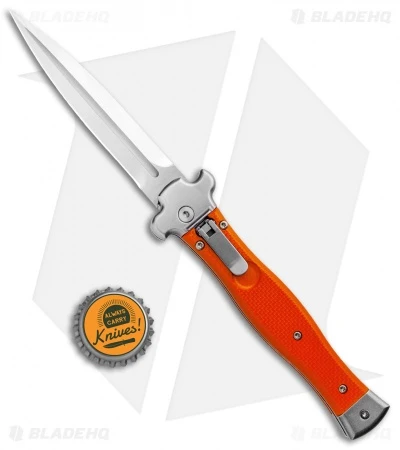 AGA Campolin Zero Dagger Leverlock Automatic Knife Orange G-10 (3.75" Satin) 6 AGA Campolin Zero Dagger Leverlock Automatic Knife Orange G-10 (3.75" Satin) - Image 4