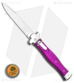 AGA Campolin Zero Italian Leverlock Automatic Knife Violet G-10 (3.75" Tumbled) 9 AGA Campolin Zero Italian Leverlock Automatic Knife Violet G-10 (3.75" Tumbled) -AGA Campolin AGA Campolin Zero Dagger Leverlock Automatic Knife Black G 10 3.75in Satin AGA01N SD BHQ 74035 LS Bottlecap 2