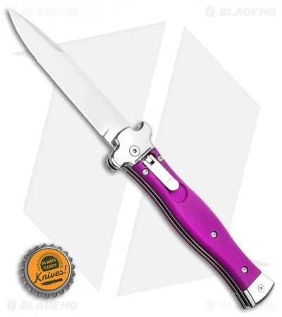 AGA Campolin Zero Italian Leverlock Automatic Knife Violet G-10 (3.75" Tumbled) 6 AGA Campolin Zero Italian Leverlock Automatic Knife Violet G-10 (3.75" Tumbled) - Image 4