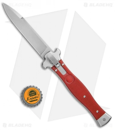 AGA Campolin Zero Italian Leverlock Automatic Knife Red G-10 (3.75" Stonewash) 6 AGA Campolin Zero Italian Leverlock Automatic Knife Red G-10 (3.75" Stonewash) - Image 4