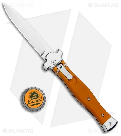 AGA Campolin Zero Italian Leverlock Automatic Knife Orange Al (3.75" Tumbled) 6 AGA Campolin Zero Italian Leverlock Automatic Knife Orange Al (3.75" Tumbled) - Image 4