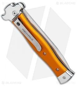 AGA Campolin Zero Italian Leverlock Automatic Knife Orange Al (3.75" Tumbled) 8 AGA Campolin Zero Italian Leverlock Automatic Knife Orange Al (3.75" Tumbled) -AGA Campolin AGA Campolin Zero Italian LL Orange Aluminum Tumbled AGA01ALO LB BHQ 97990 jr side
