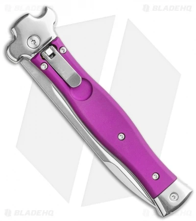 AGA Campolin Zero Italian Leverlock Automatic Knife Violet G-10 (3.75" Tumbled) 4 AGA Campolin Zero Italian Leverlock Automatic Knife Violet G-10 (3.75" Tumbled) - Image 2
