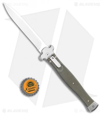 AGA Campolin Zero+ Italian Leverlock Automatic Knife OD Grn G-10 (4.5"Sat Bayo) 6 AGA Campolin Zero+ Italian Leverlock Automatic Knife OD Grn G-10 (4.5"Sat Bayo) - Image 4