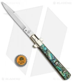 AGA Campolin 11" Frosolone Bayonet Stiletto Automatic Knife Abalone (5" Satin) 11 AGA Campolin 11" Frosolone Bayonet Stiletto Automatic Knife Abalone (5" Satin) -AGA Campolin AGA Frosolone Abalonel 11in Bayo BP 29299 jr bottlecap 2
