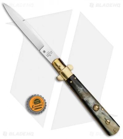 AGA Campolin 11" Frosolone Bayonet Stiletto Automatic Brazilian/Brass (5" Satin) 7 AGA Campolin 11" Frosolone Bayonet Stiletto Automatic Brazilian/Brass (5" Satin) - Image 5