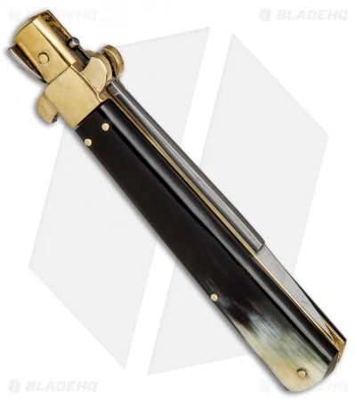 AGA Campolin 11" Frosolone Bayonet Stiletto Automatic Brazilian/Brass (5" Satin) 5 AGA Campolin 11" Frosolone Bayonet Stiletto Automatic Brazilian/Brass (5" Satin) - Image 3