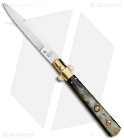 AGA Campolin 11" Frosolone Bayonet Stiletto Automatic Brazilian/Brass (5" Satin) 3 AGA Campolin 11" Frosolone Bayonet Stiletto Automatic Brazilian/Brass (5" Satin)