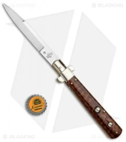 AGA Campolin 11" Frosolone Bayonet Stiletto Automatic Snake Wood (5" Satin) 11 AGA Campolin 11" Frosolone Bayonet Stiletto Automatic Snake Wood (5" Satin) -AGA Campolin AGA Frosolone Snake Nickel 11in Bayo BP 29298 jr bottlecap