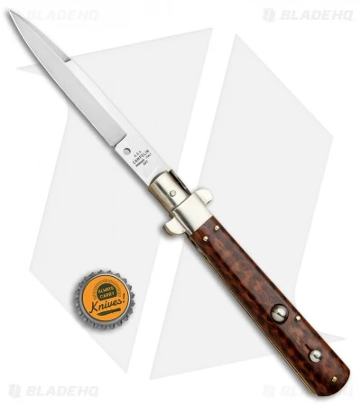 AGA Campolin 11" Frosolone Bayonet Stiletto Automatic Snake Wood (5" Satin) 7 AGA Campolin 11" Frosolone Bayonet Stiletto Automatic Snake Wood (5" Satin) - Image 5