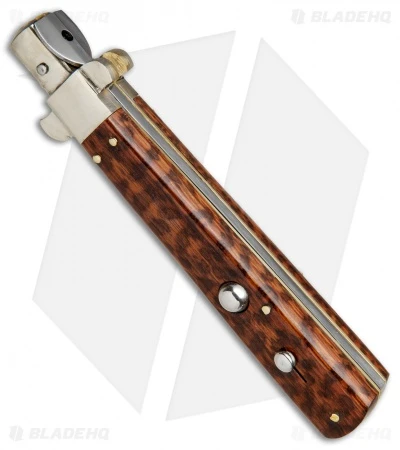 AGA Campolin 11" Frosolone Bayonet Stiletto Automatic Snake Wood (5" Satin) 4 AGA Campolin 11" Frosolone Bayonet Stiletto Automatic Snake Wood (5" Satin) - Image 2
