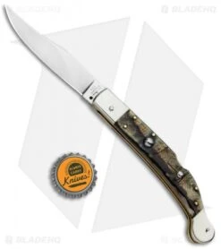 AGA Campolin 9" Sahara Italian Stiletto Automatic Knife Ram Horn (3.8" Mirror) 11 AGA Campolin 9" Sahara Italian Stiletto Automatic Knife Ram Horn (3.8" Mirror) -AGA Campolin Aga Campolin 9in Sahara Italian Stiletto Auto Ram Horn Mirror BHQ 90703 jr bottlecap