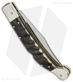 AGA Campolin 9" Sahara Italian Stiletto Automatic Knife Ram Horn (3.8" Mirror) 9 AGA Campolin 9" Sahara Italian Stiletto Automatic Knife Ram Horn (3.8" Mirror) -AGA Campolin Aga Campolin 9in Sahara Italian Stiletto Auto Ram Horn Mirror BHQ 90703 jr side
