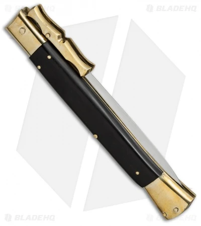 AGA Campolin 13" Bat Swinguard Automatic Brass/Ebony Wood (5.75" Satin Dagger) 4 AGA Campolin 13" Bat Swinguard Automatic Brass/Ebony Wood (5.75" Satin Dagger) - Image 2
