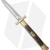 AGA Campolin 13" Bat Swinguard Automatic Knife Brass/Stag Horn (5.75" Dagger) 1 AGA Campolin 13" Bat Swinguard Automatic Knife Brass/Stag Horn (5.75" Dagger) -AGA Campolin aga 13in bat swing brass stag dagger cm