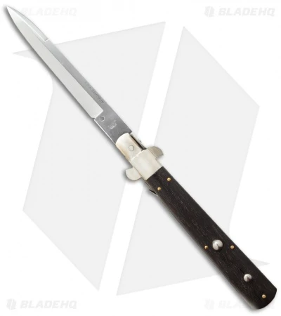 AGA Campolin 13" Italian Frosolone Automatic Knife Ebony Wood (6.5" Bayonet) 2 AGA Campolin 13" Italian Frosolone Automatic Knife Ebony Wood (6.5" Bayonet)