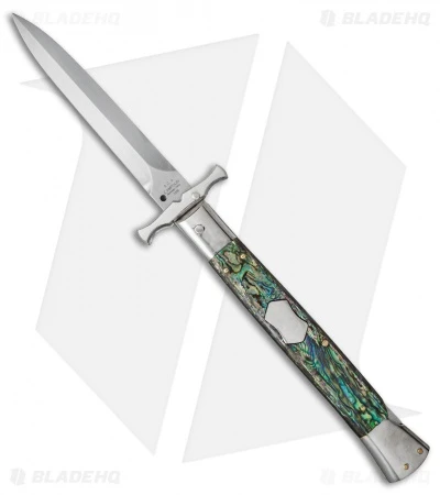 AGA Campolin 13" Bat Swinguard Automatic Knife Abalone (5.75" Dagger) 3 AGA Campolin 13" Bat Swinguard Automatic Knife Abalone (5.75" Dagger)