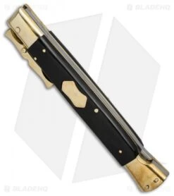 AGA Campolin 13" Bat Swinguard Automatic Brass/Ebony Wood (5.75" Satin Kriss) -AGA Campolin aga 13in swing bat brass ebony kriss bottom cm