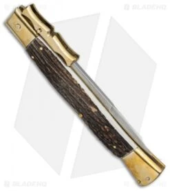 AGA Campolin 13" Bat Swinguard Automatic Brass/Stag Horn (5.75" Satin Bayonet) 8 AGA Campolin 13" Bat Swinguard Automatic Brass/Stag Horn (5.75" Satin Bayonet) -AGA Campolin aga 13in swing bat stag bayo brass side cm