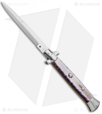 AGA Campolin 15" Automatic Italian Stiletto Purple Acrylic (7" Satin Bayo) 3 AGA Campolin 15" Automatic Italian Stiletto Purple Acrylic (7" Satin Bayo)
